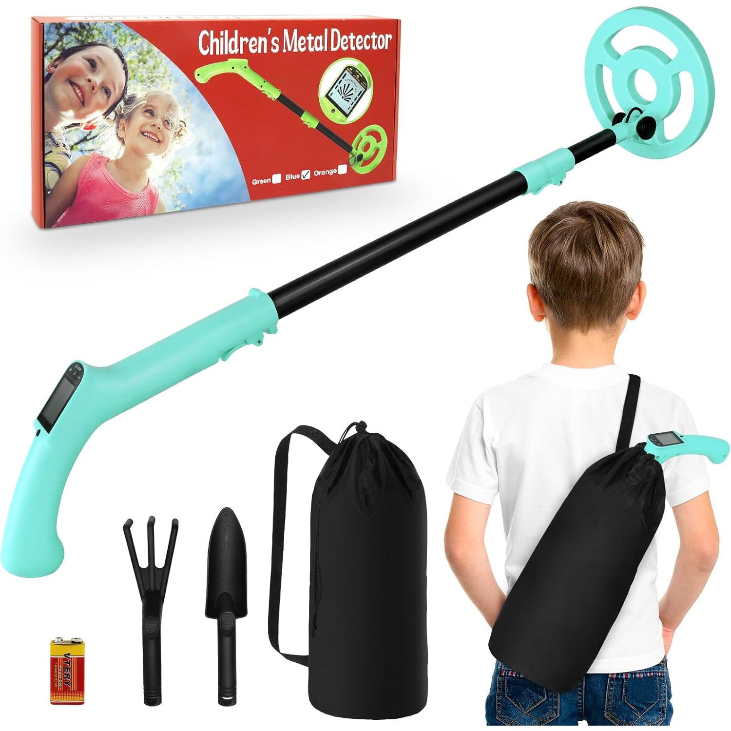 iTayga Adjustable Kids Metal Detector – Waterproof, Lightweight Treasure Hunt